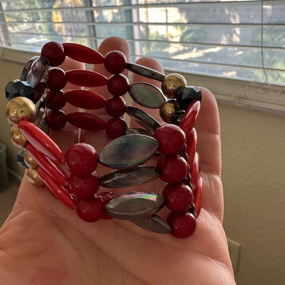 Barrell beaded stretch bracelet
